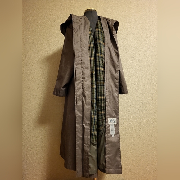 Vintage MS Cambridge Muted Olive Green-Gray Coat Size 16 - Picture 5 of 13